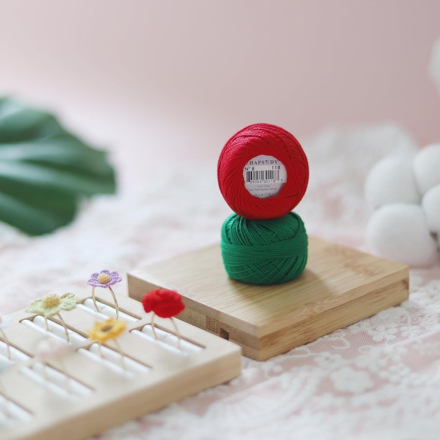 Conjunto de 12 Bolas Rhapsody Algodón Egipcio Verde Hoja