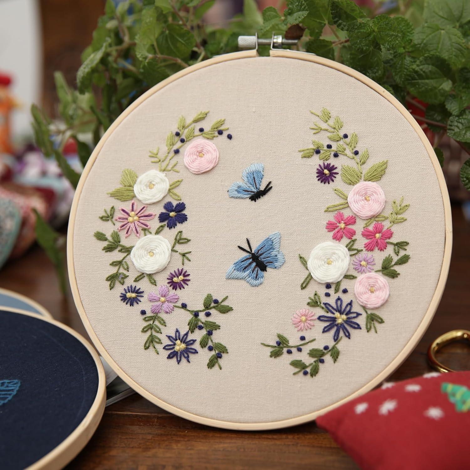 Kit de Bordado Maydear para Principiantes - 3 Paquetes con Aro
