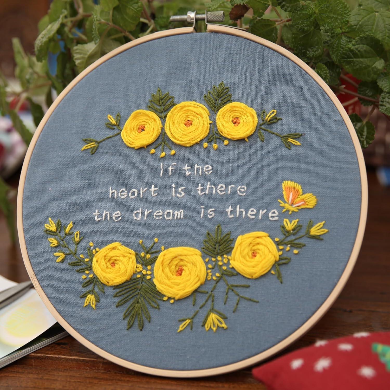 Kit de Bordado Maydear para Principiantes - 3 Paquetes con Aro