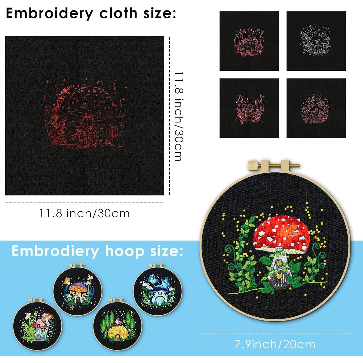 Kit de Bordado ERKOON para Principiantes - 5 Patrones y Accesorios