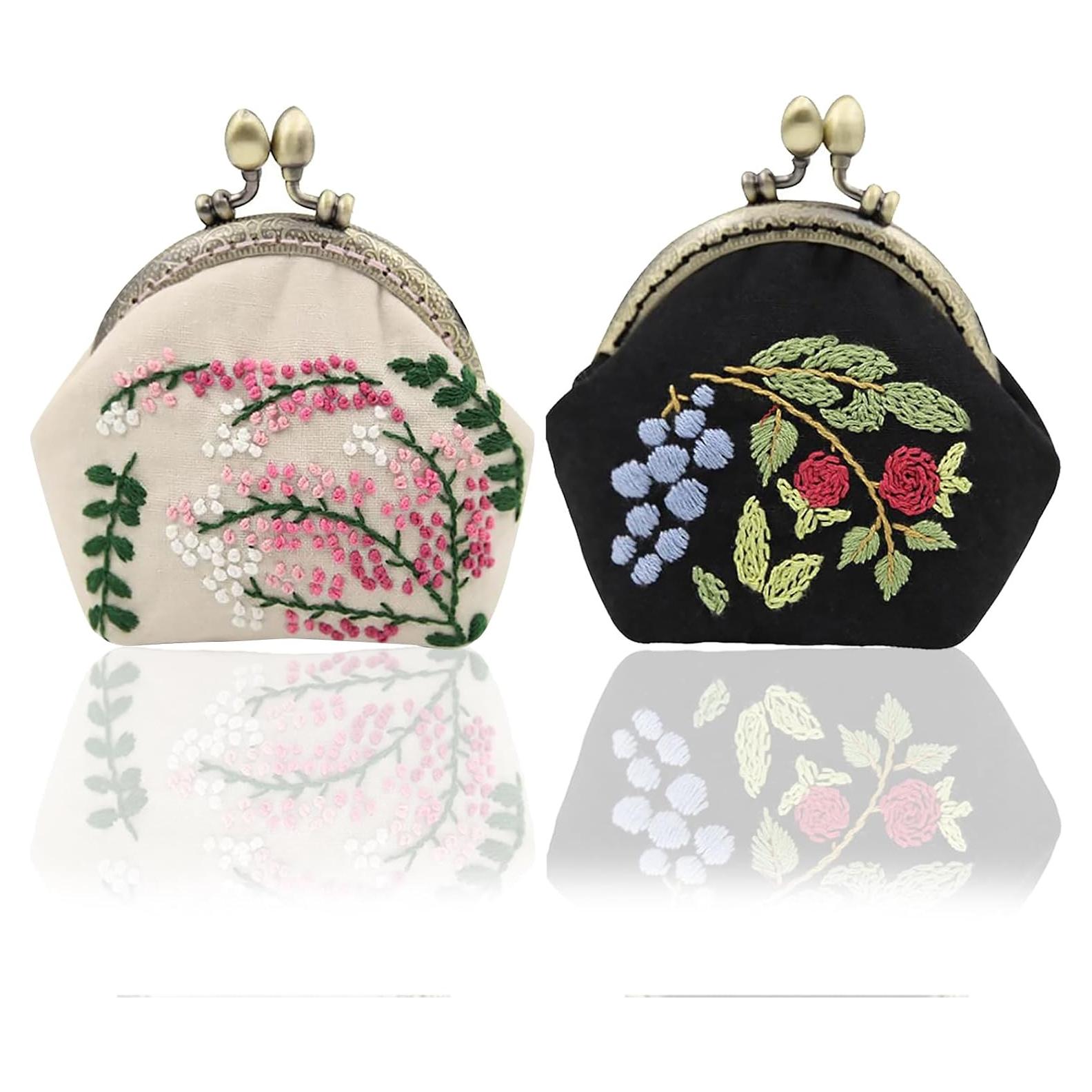 Kit de Bordado DIY Maydear - Monedero Vintage para Adultos