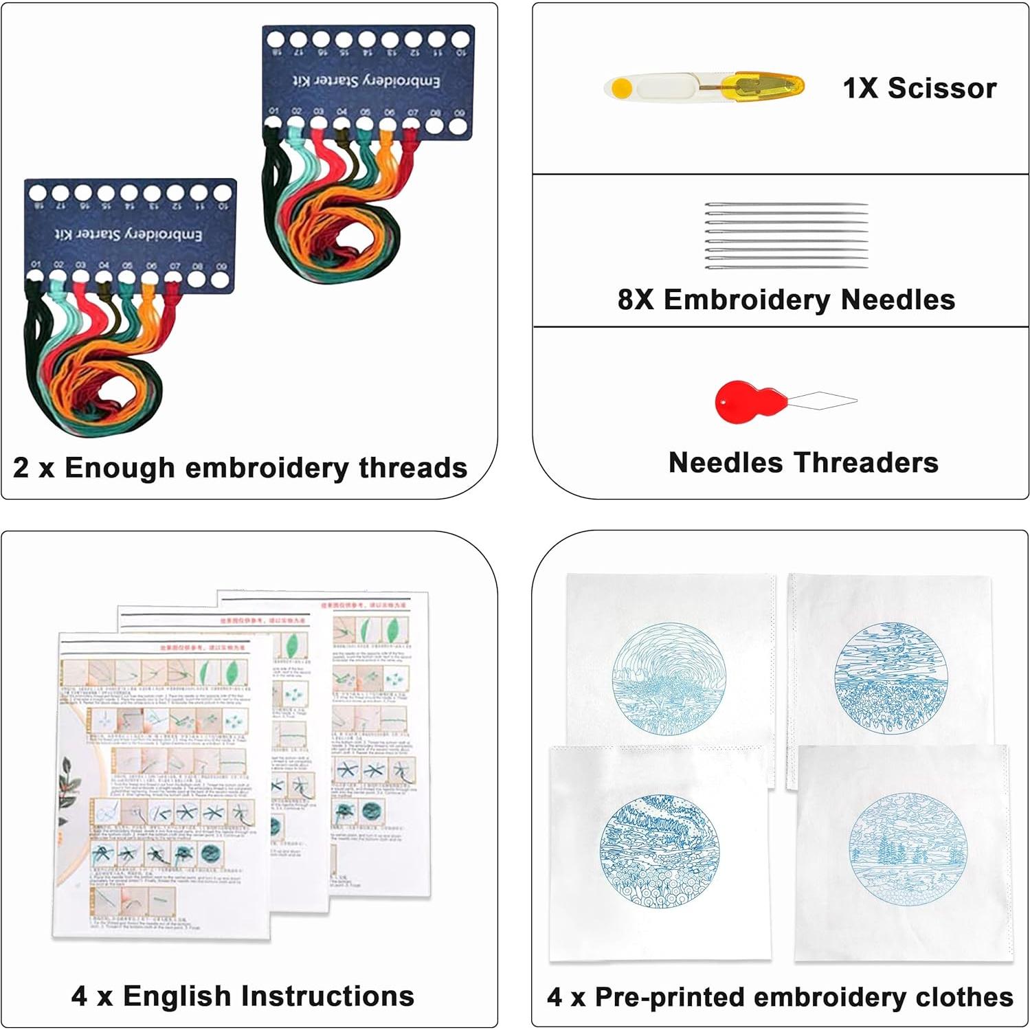 Kit de Bordado DIY Maydear - Monedero Vintage para Adultos