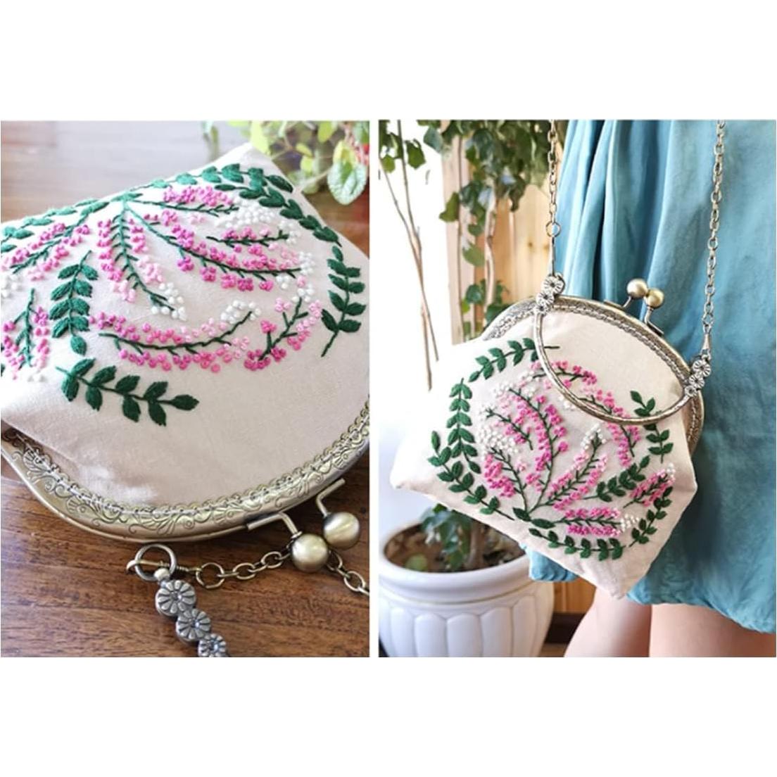 Kit de Bordado DIY Maydear - Monedero Vintage para Adultos