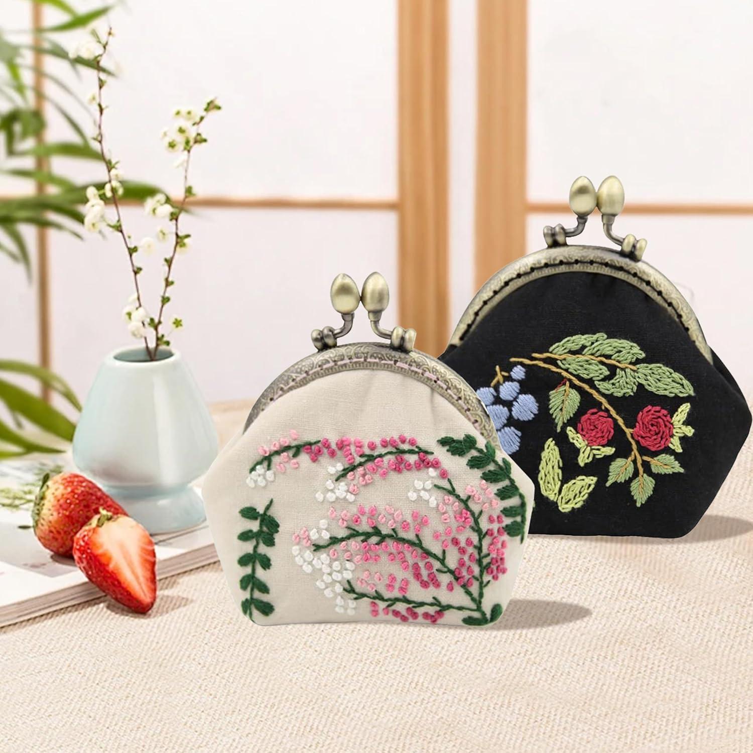 Kit de Bordado DIY Maydear - Monedero Vintage para Adultos