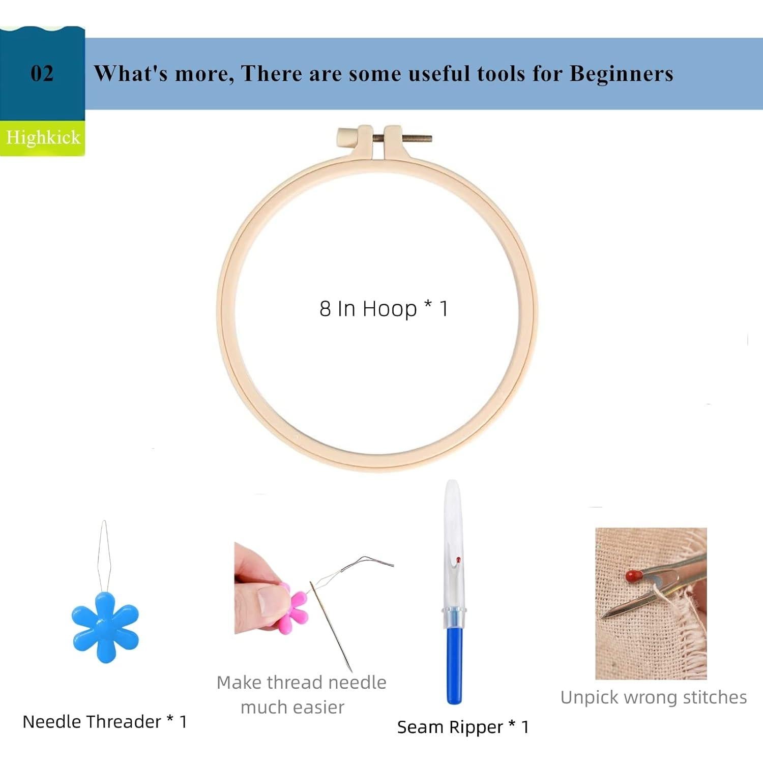 Kit de Bordado Highkick para Principiantes Cactus 3 Piezas