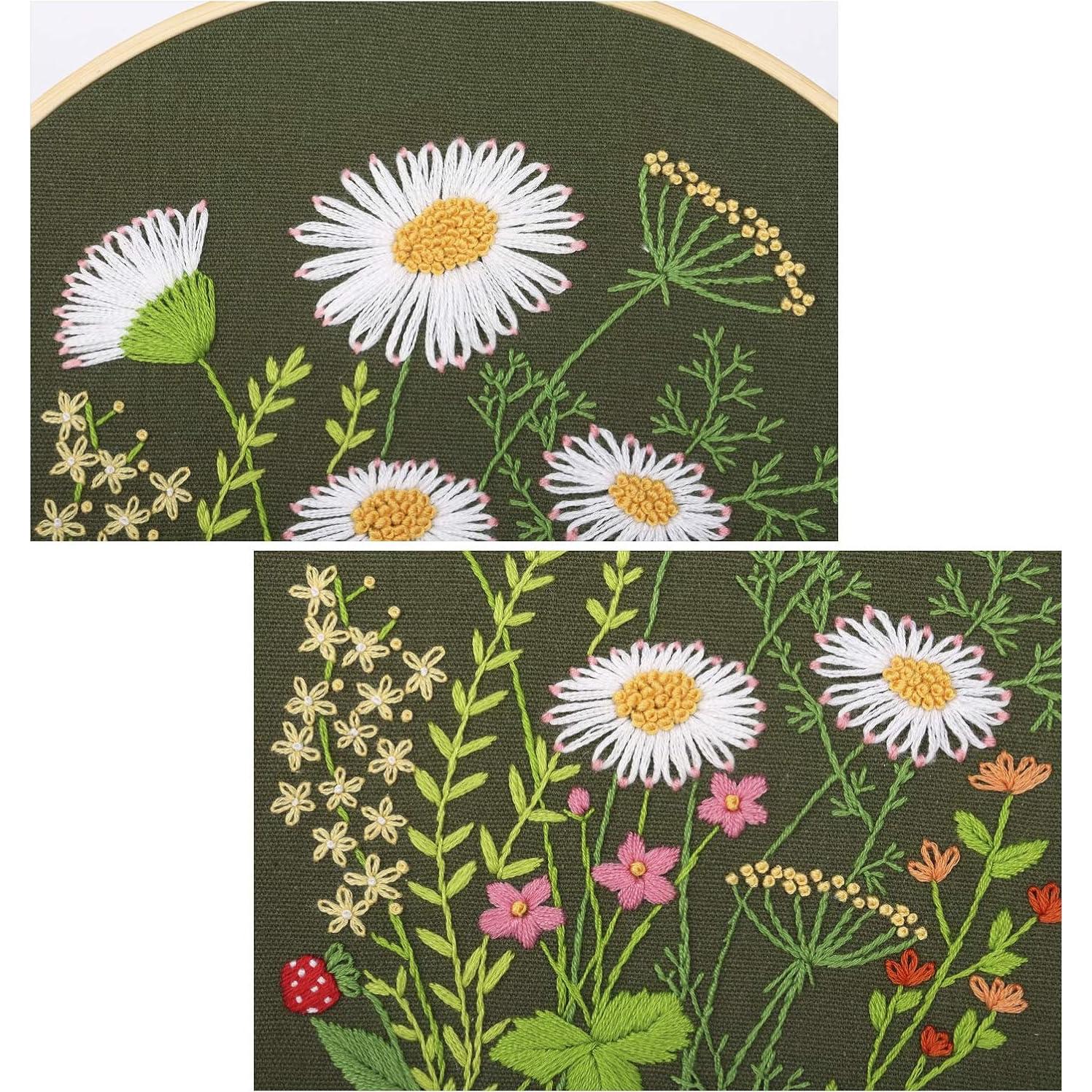 Kit de Bordado Picoey para Principiantes - 4 Patrones Florales