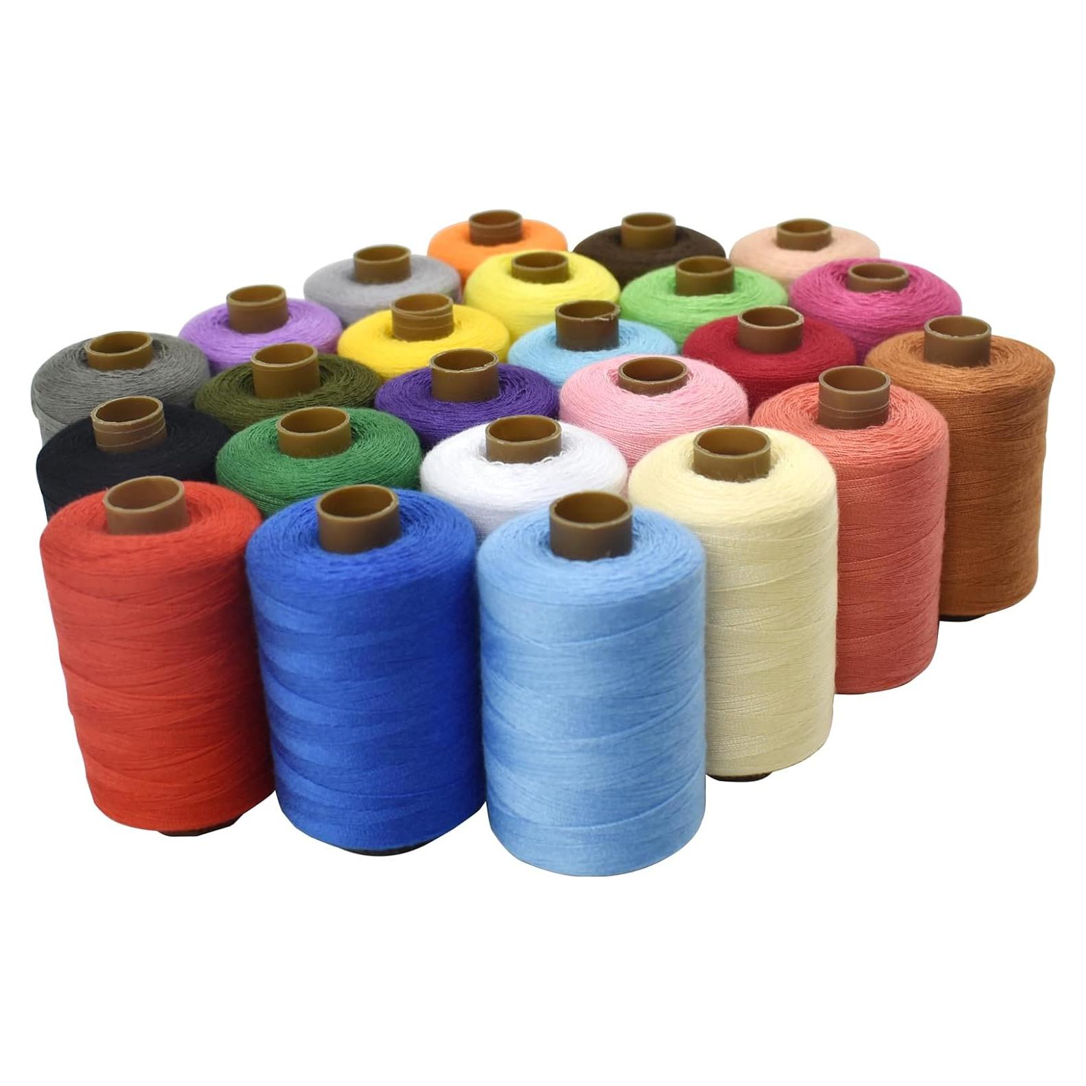 Juego de 24 carretes de hilo de costura SHRJ 1000 yardas algodón