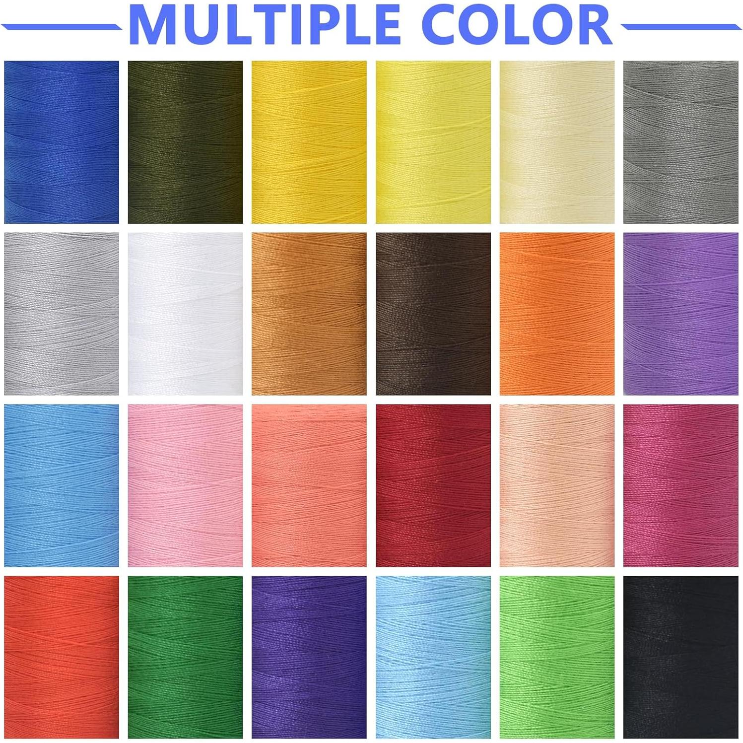 Juego de 24 carretes de hilo de costura SHRJ 1000 yardas algodón