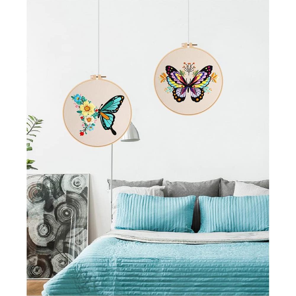 Kit de Bordado Konrisa Mariposa y Flor para Principiantes