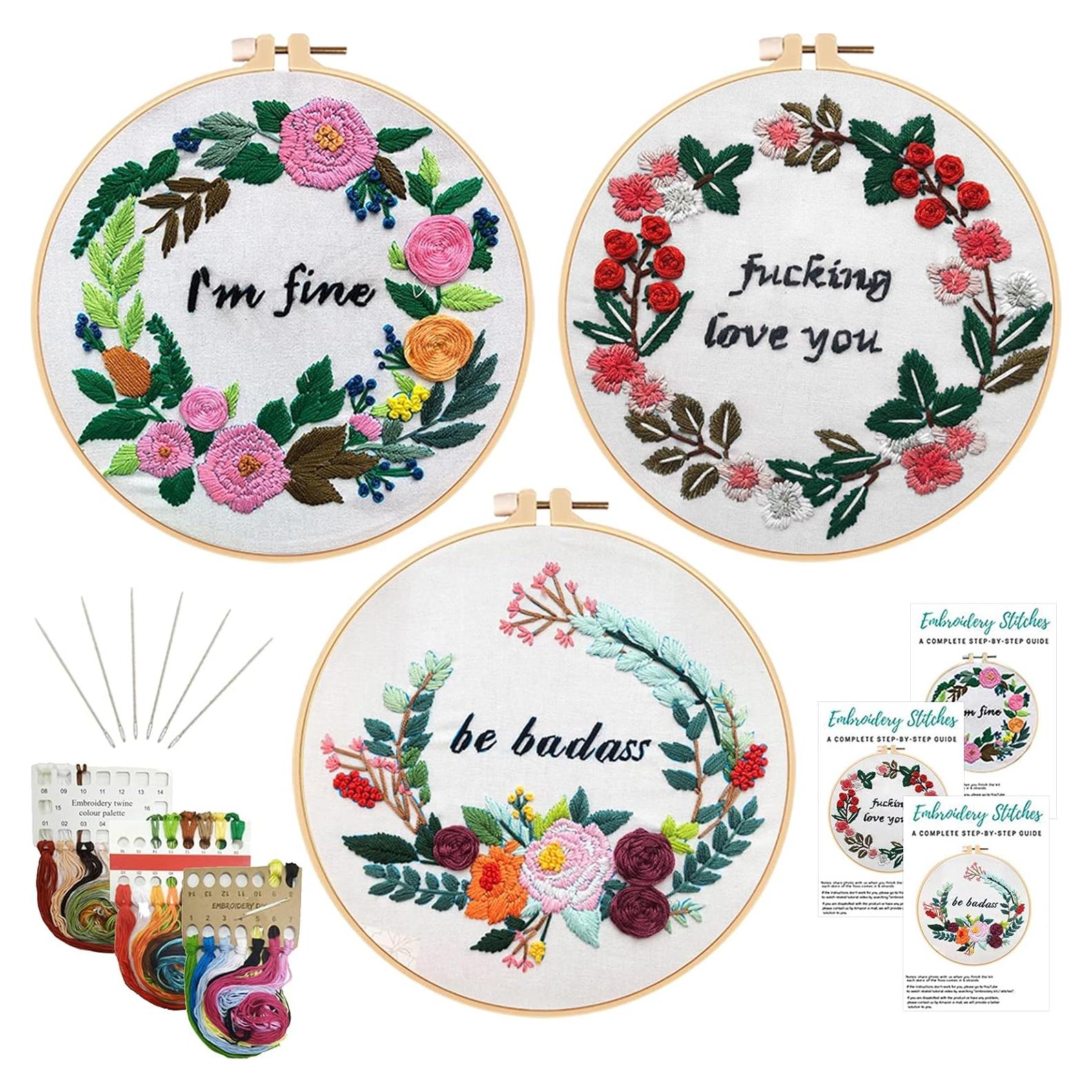 Kit de Bordado Nuberlic 3 Piezas para Principiantes Adultos