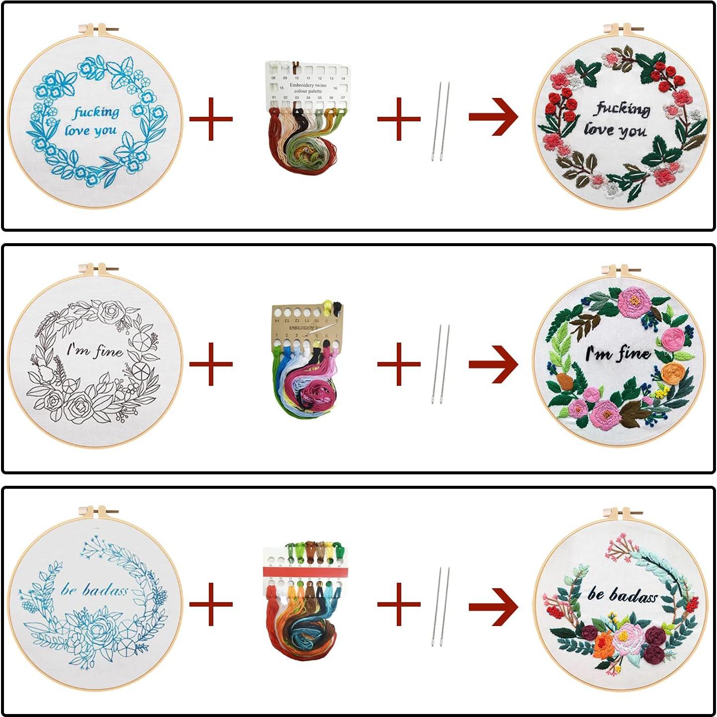 Kit de Bordado Nuberlic 3 Piezas para Principiantes Adultos