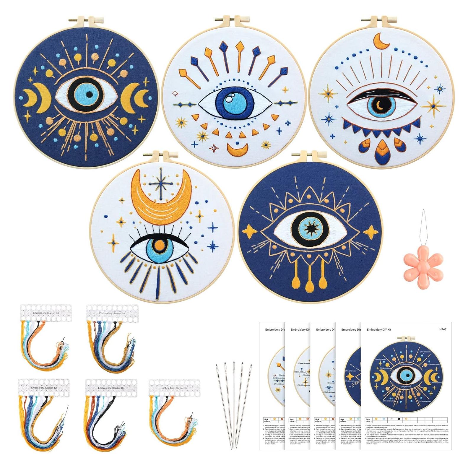 Kit de Bordado Ojo Maligno Marsui para Principiantes - 5 Piezas