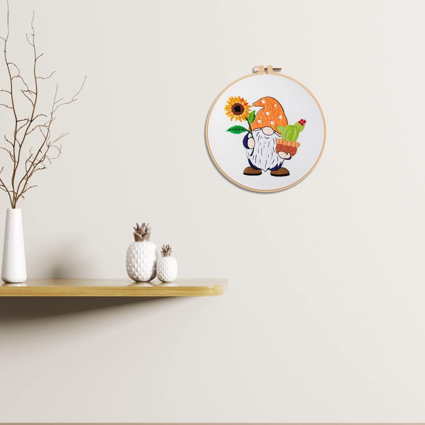 Kit de Bordado Nuberlic Girasol y Gnomo para Principiantes