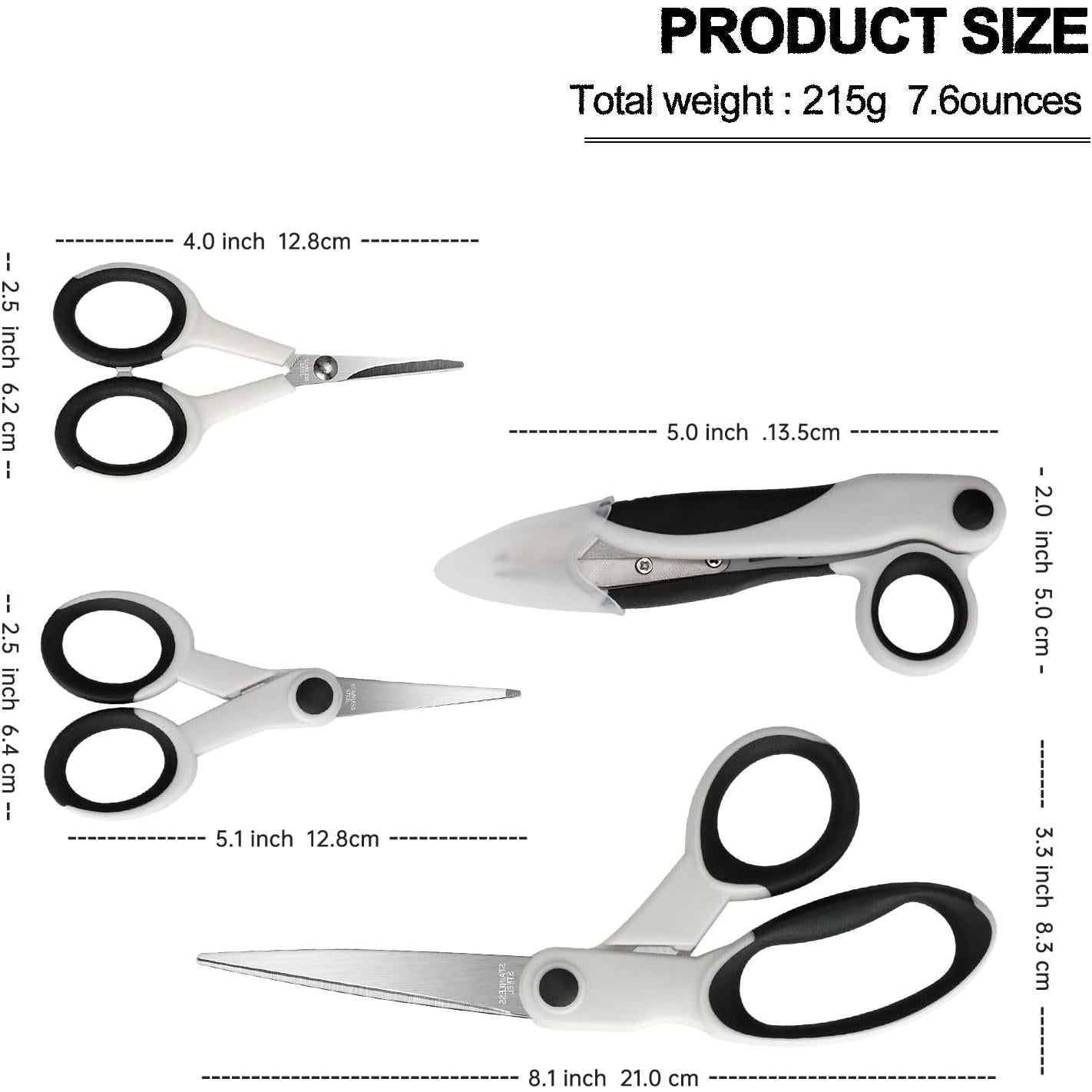 Juego de Tijeras de Costura SCAIKTIG 4 Piezas Acero Inoxidable