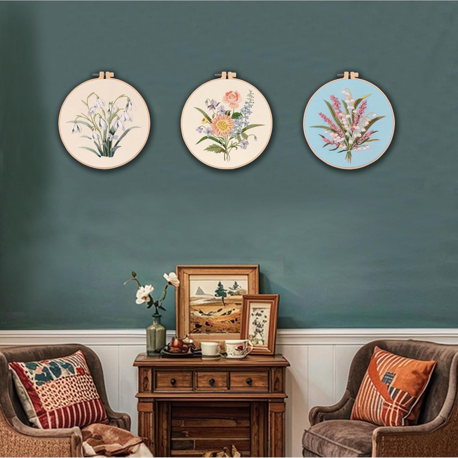 Kit de Bordado Myfelicity Floral para Adultos y Principiantes