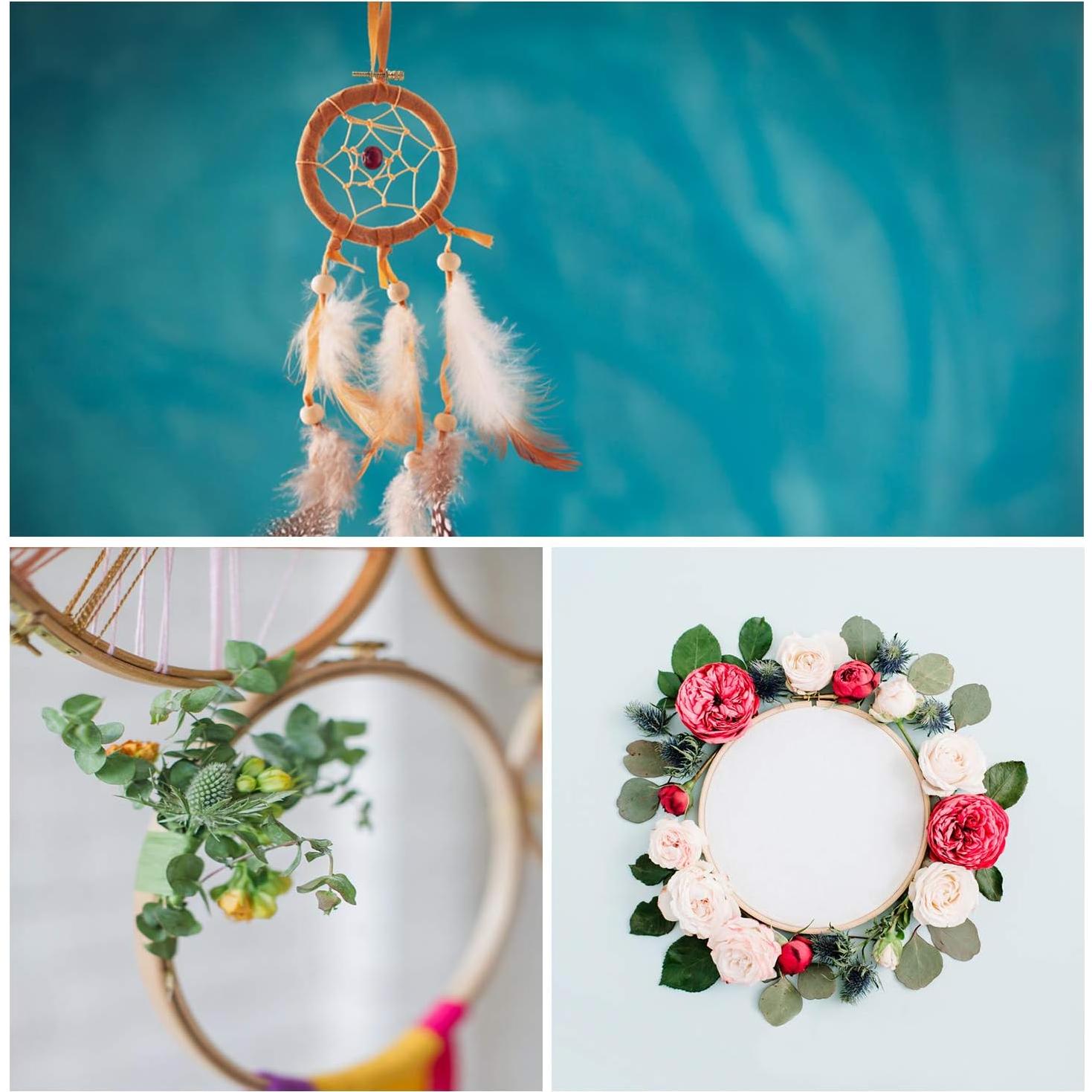 Conjunto de Aros de Bordado de Madera de Haya 3 Piezas 18-24 cm