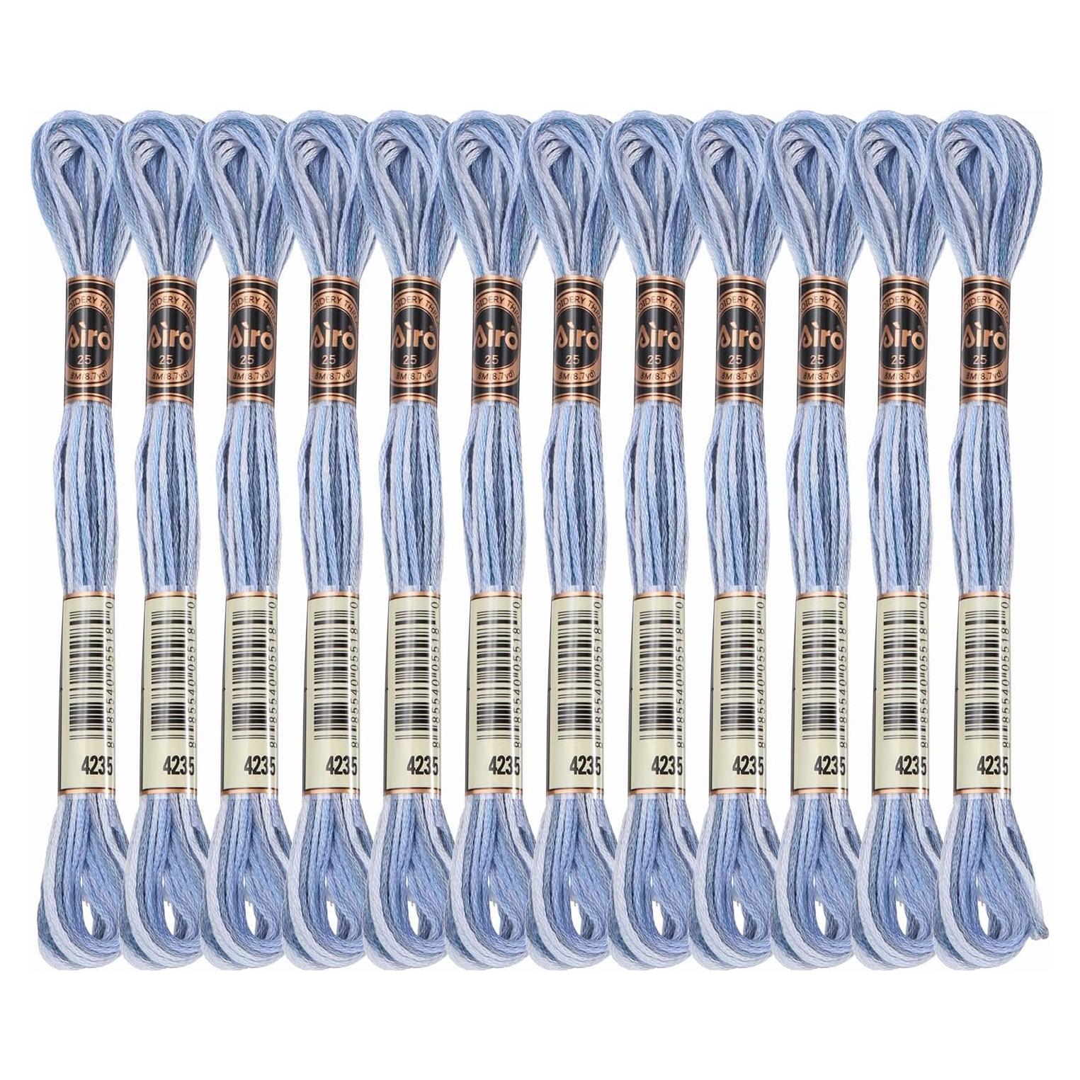 Hilo de Bordado PATIKIL 12 Madejas Poliester 8M Azul Púrpura