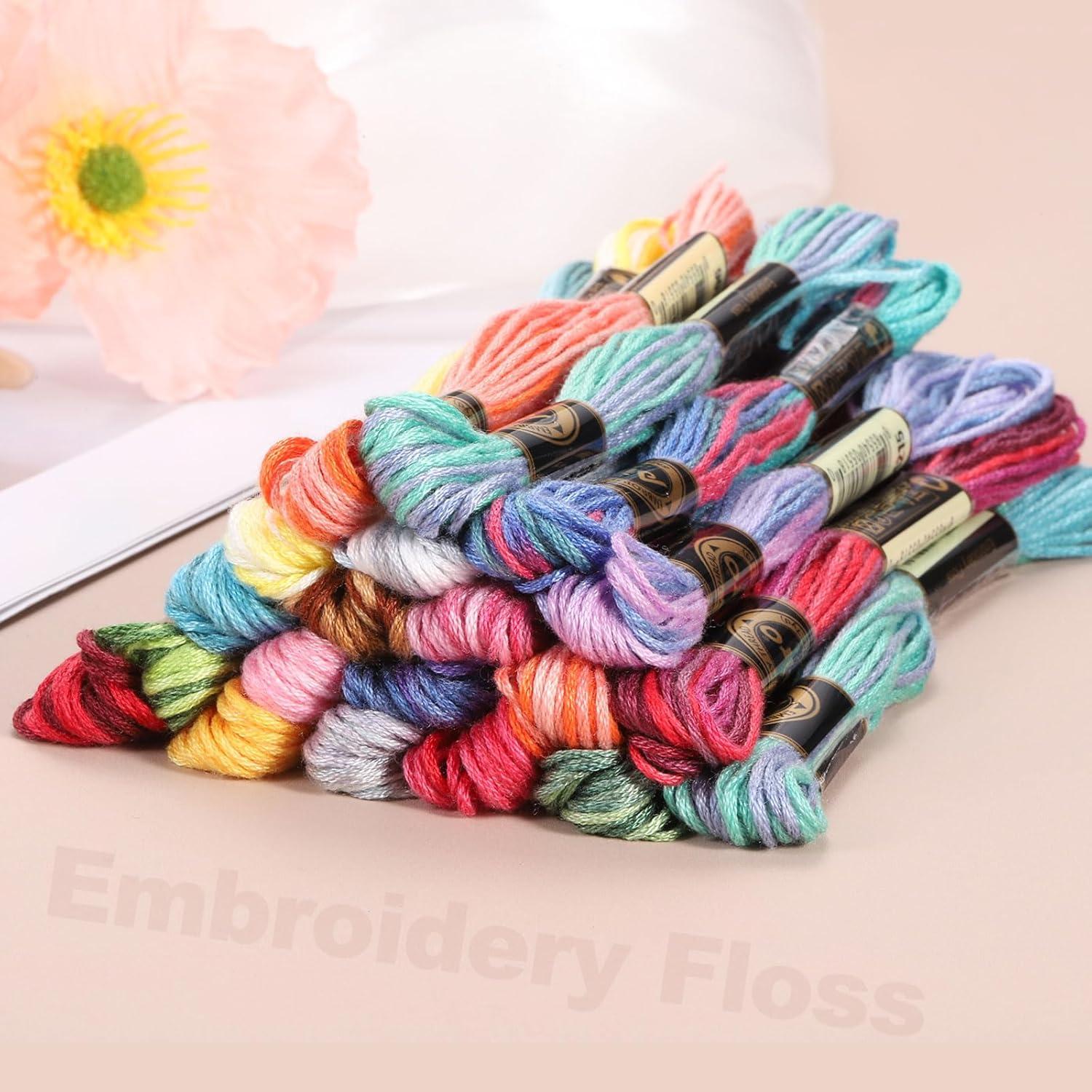 Hilo de Bordado PATIKIL 12 Madejas Poliester 8M Azul Púrpura