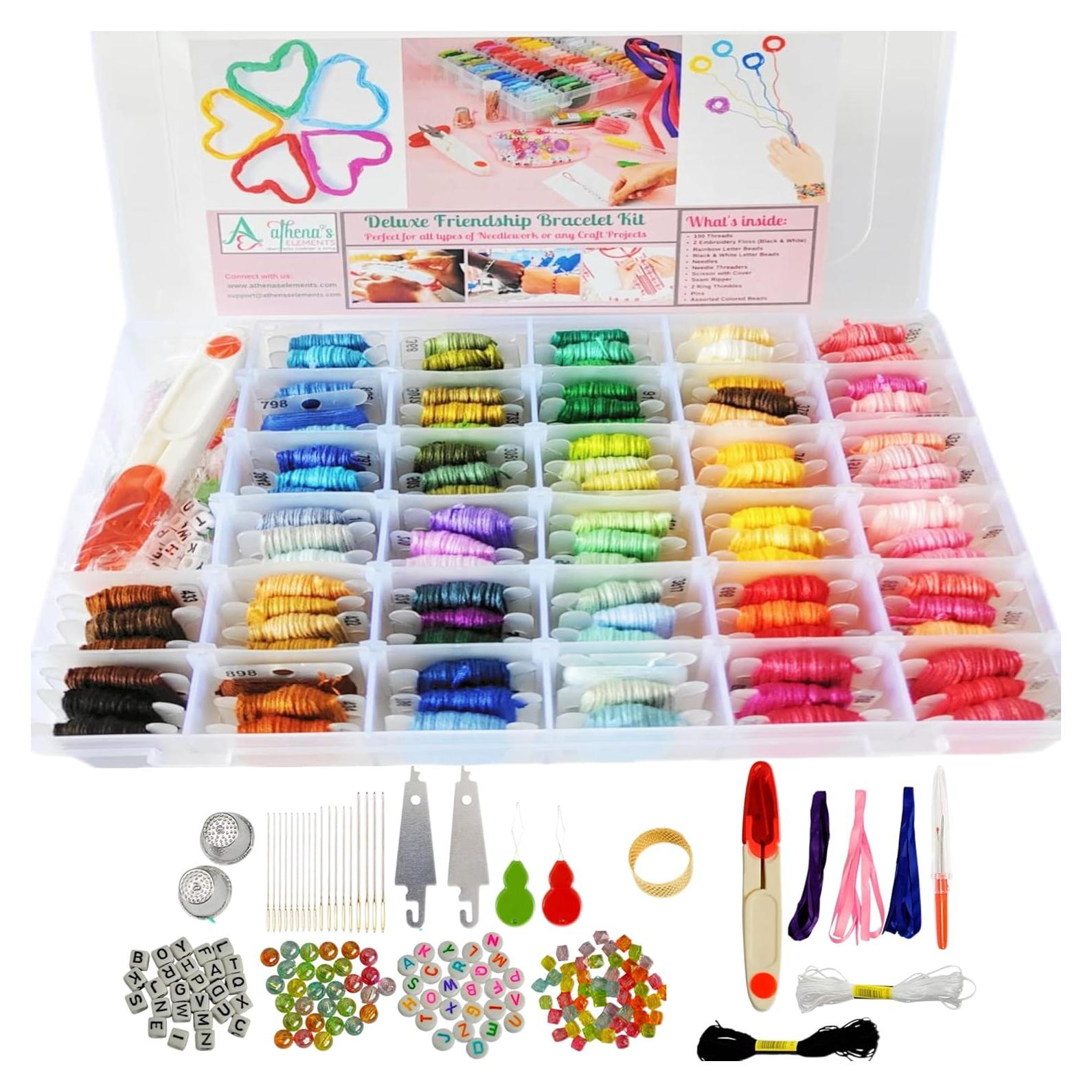 Kit de Pulsera de Hilo de Bordado Elementos de Athena - 193 Piezas