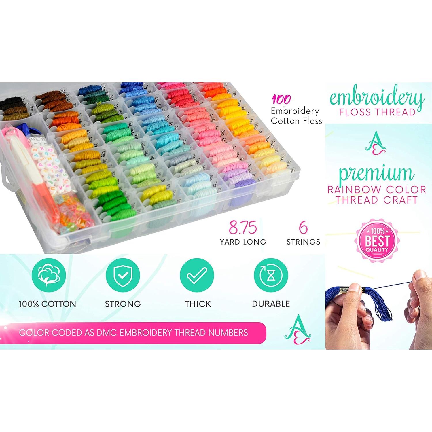 Kit de Pulsera de Hilo de Bordado Elementos de Athena - 193 Piezas