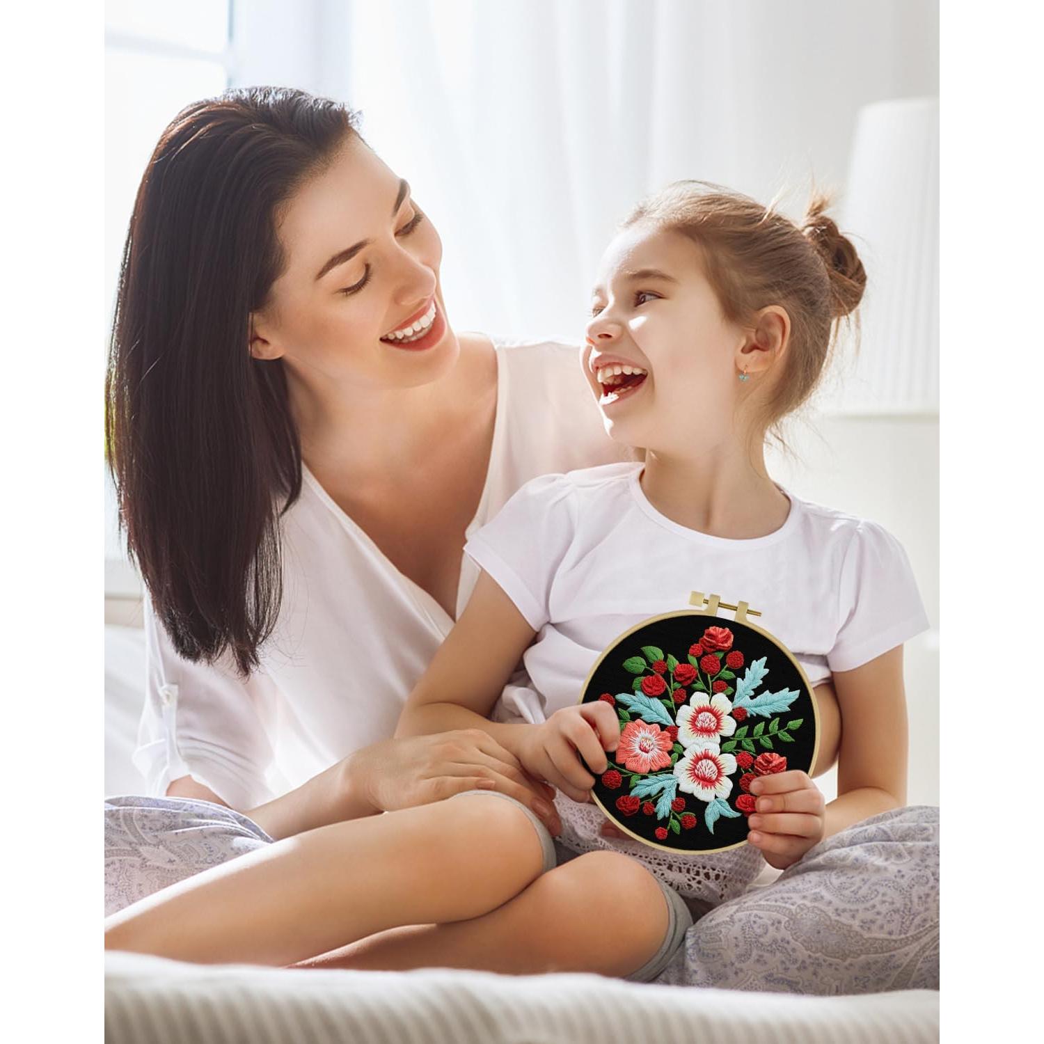 Kit de Bordado ERKOON para Principiantes - Colibrí y Flor