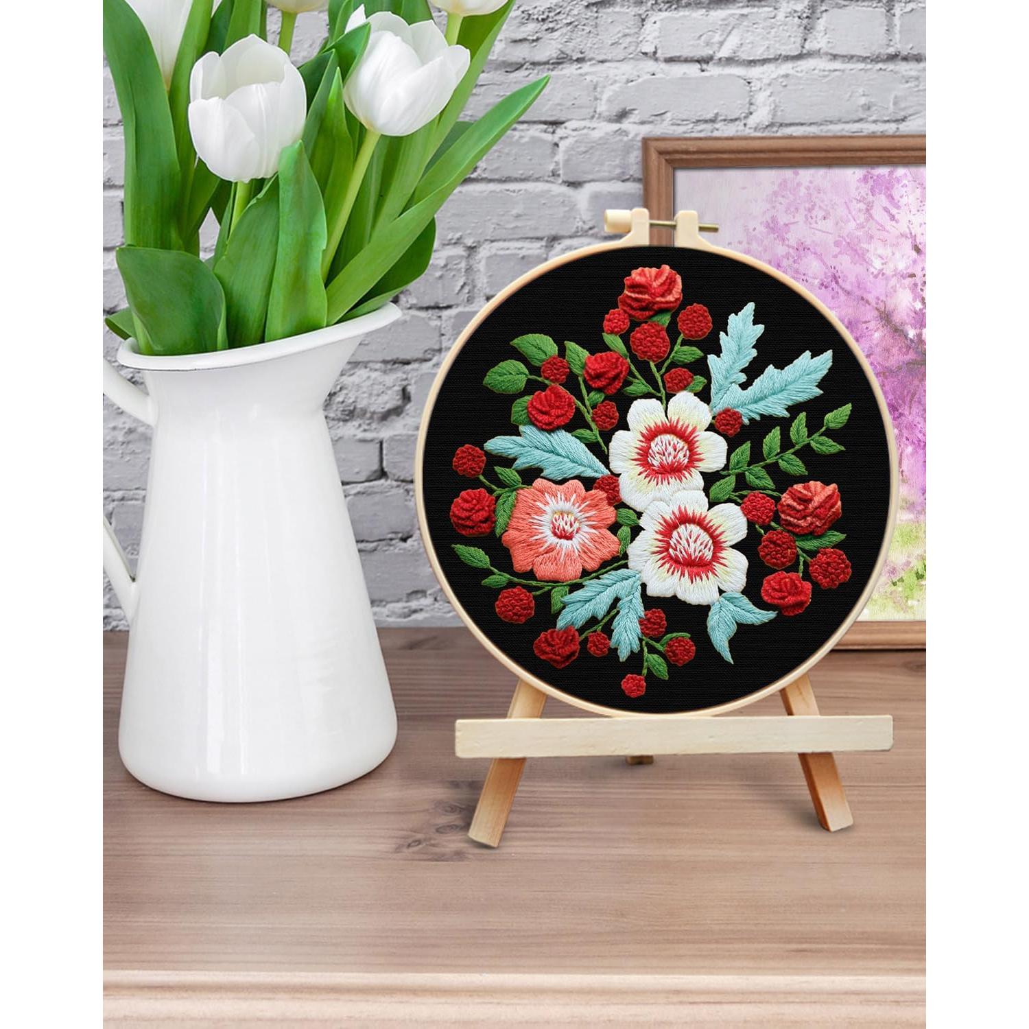 Kit de Bordado ERKOON para Principiantes - Colibrí y Flor