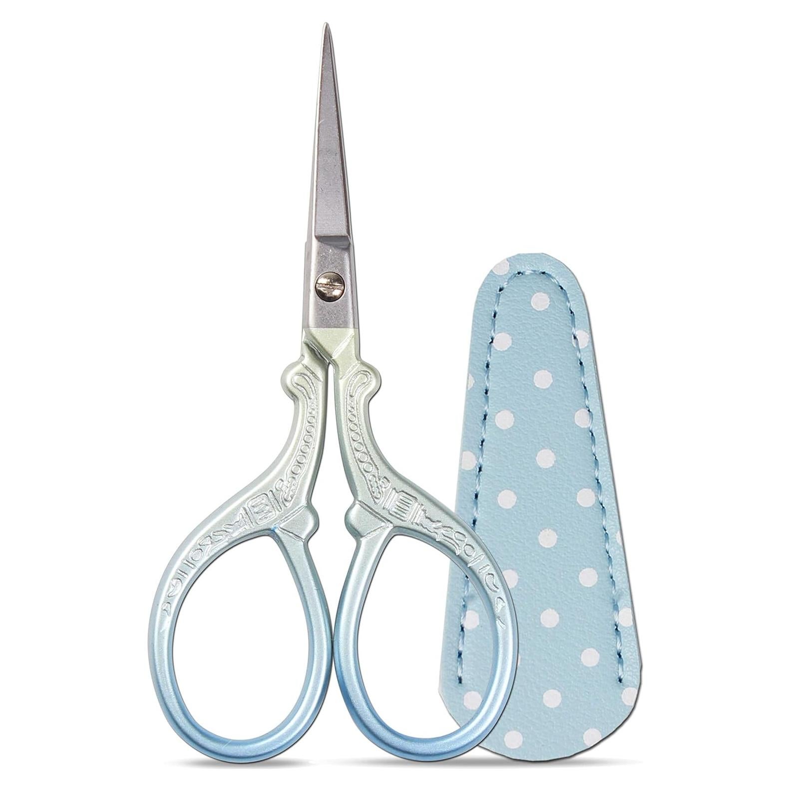 Tijeras de Bordado Hisuper 9.14 cm con Funda de Cuero