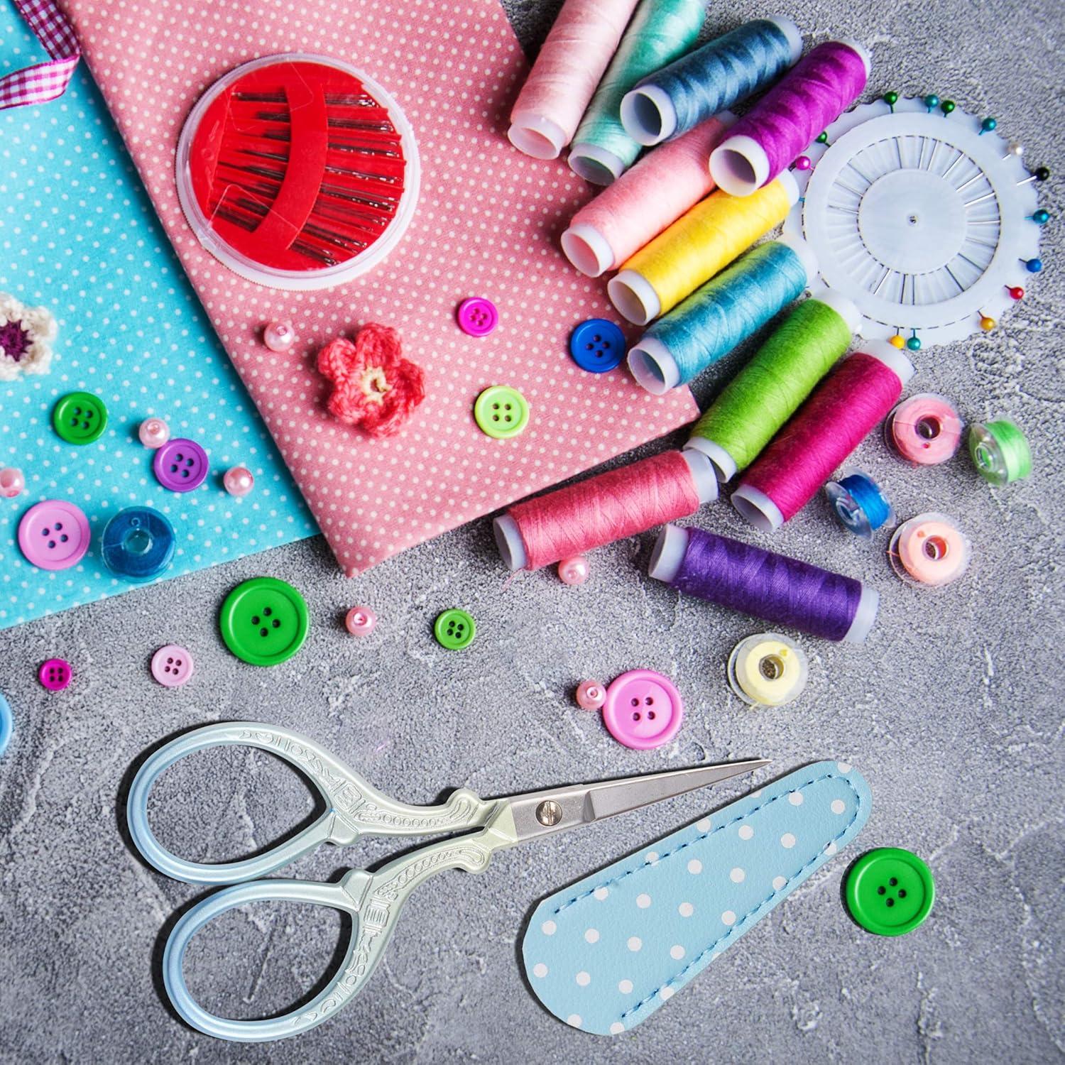 Tijeras de Bordado Hisuper 9.14 cm con Funda de Cuero