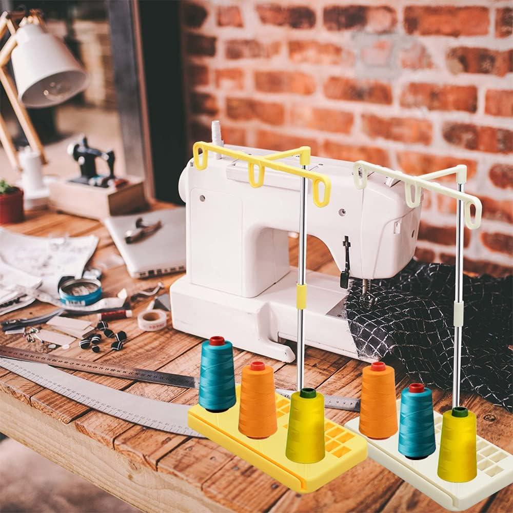 Soporte de Hilo Vuzvuv para 3 Bobinas - Organizador Blanco-Amarillo
