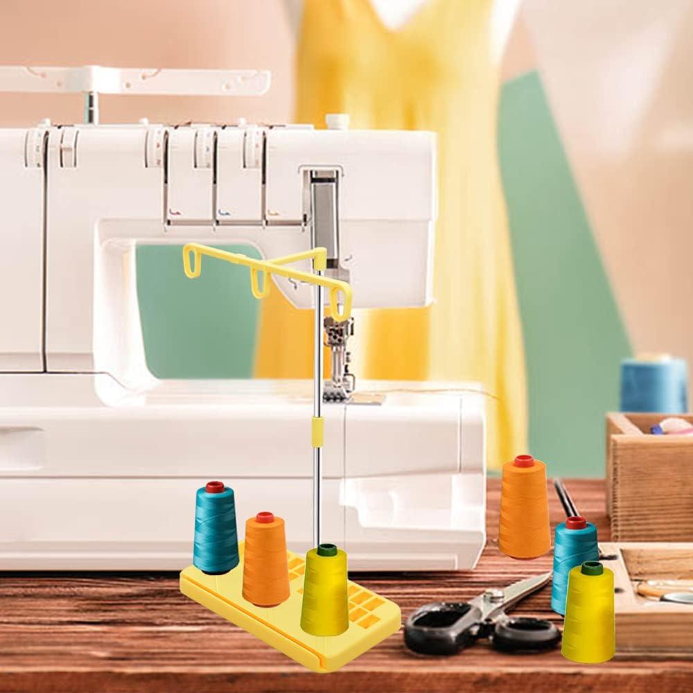 Soporte de Hilo Vuzvuv para 3 Bobinas - Organizador Blanco-Amarillo