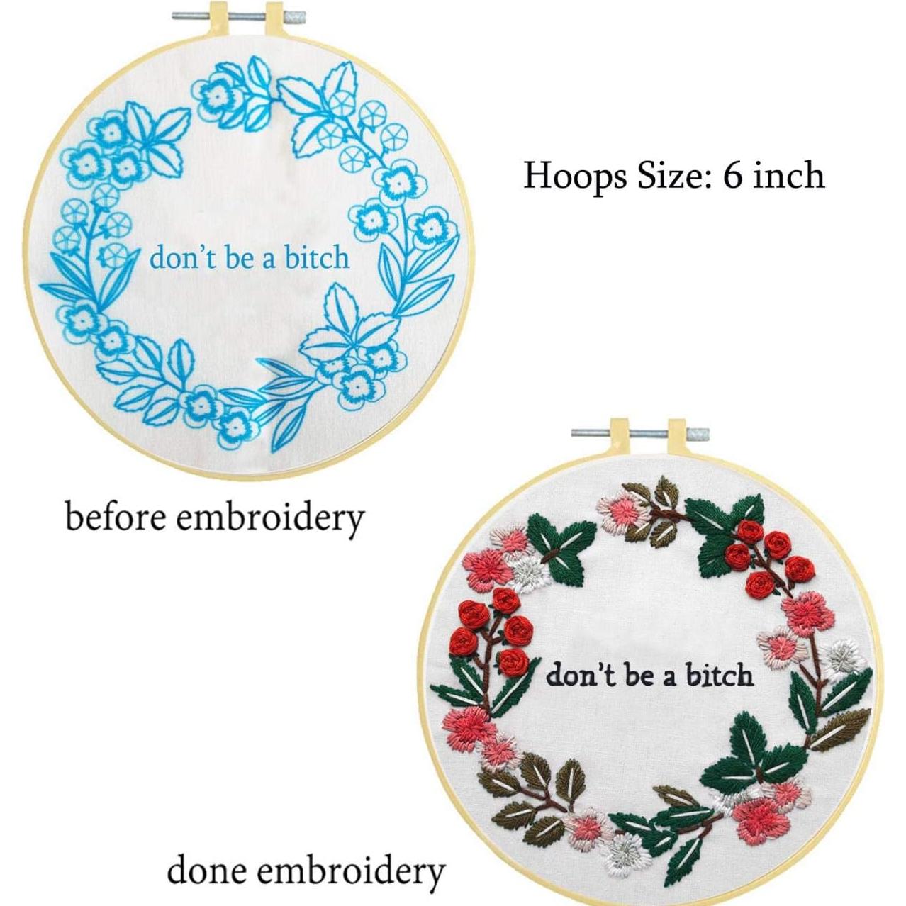 Kit de Bordado Nuberlic Punto de Cruz con Patrón y Aro