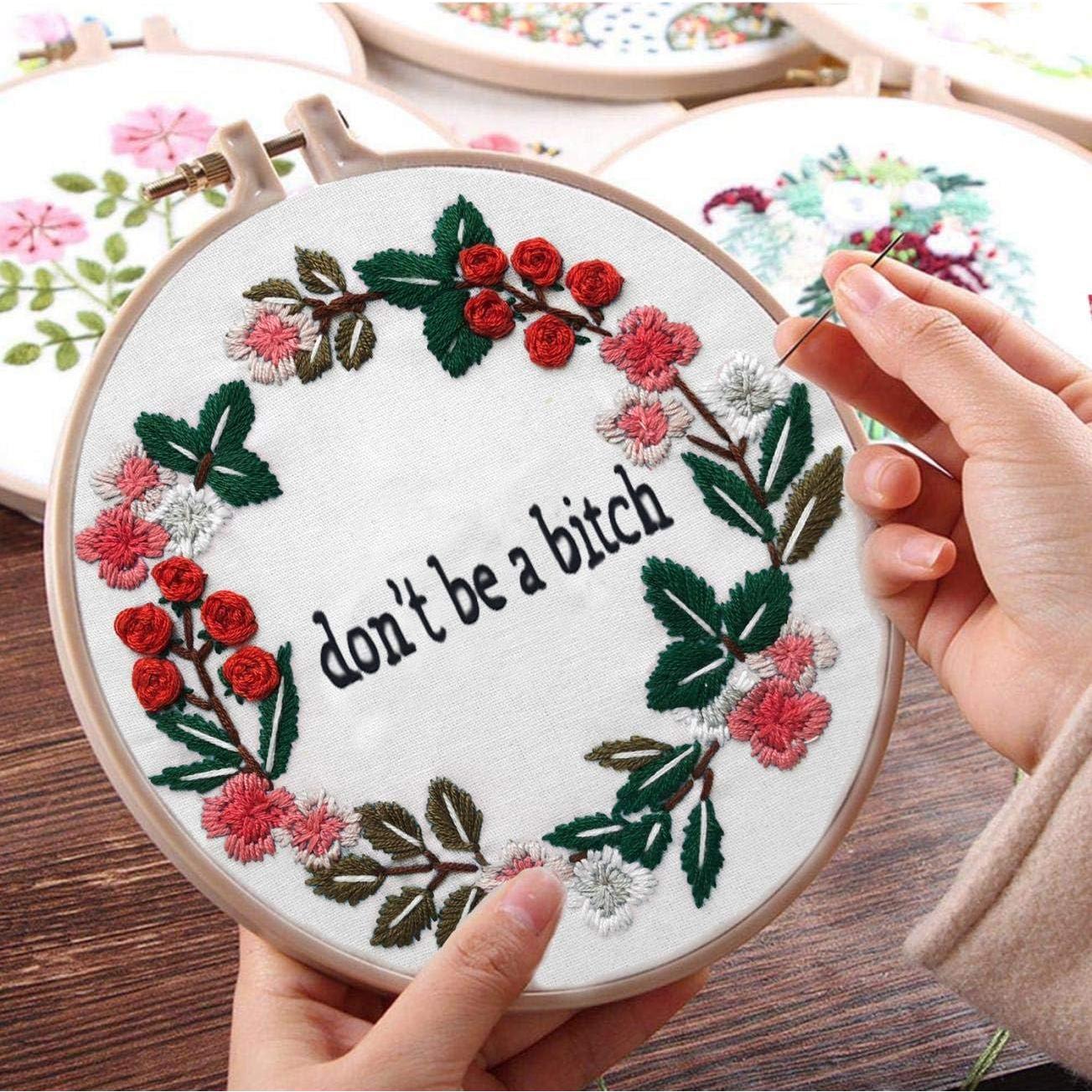 Kit de Bordado Nuberlic Punto de Cruz con Patrón y Aro