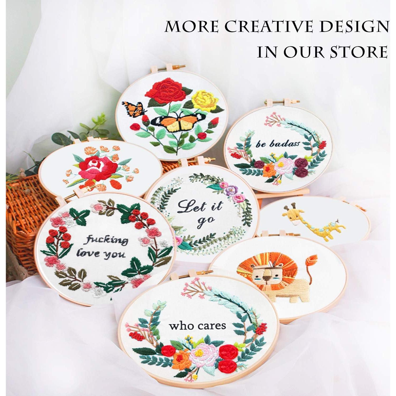 Kit de Bordado Nuberlic Punto de Cruz con Patrón y Aro