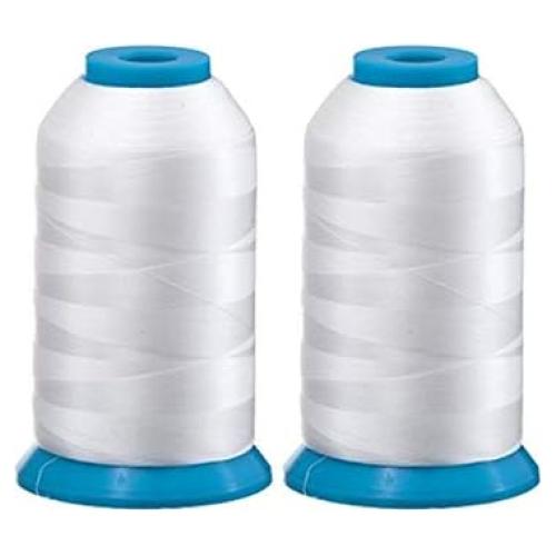 Juego de 2 Bobinas de Hilo Blanco Poliéster 5500 Yardas Embroidex