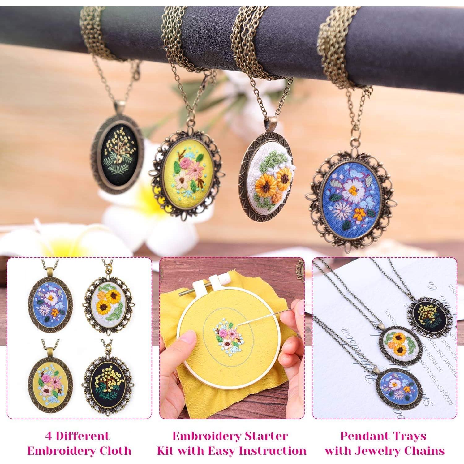 Kit de Bordado Shynek para Principiantes - 4 Aros 8.89 cm