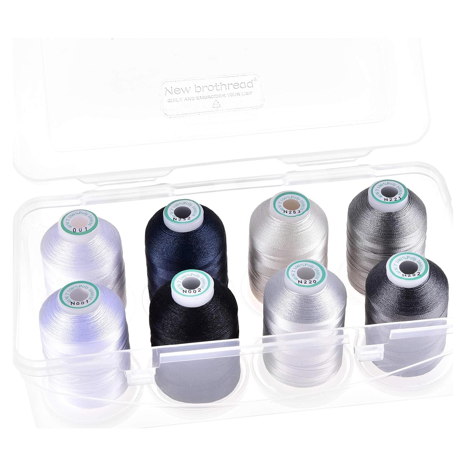 Hilo de Bordar New brothread 8 Bobinas 1000m Poliester