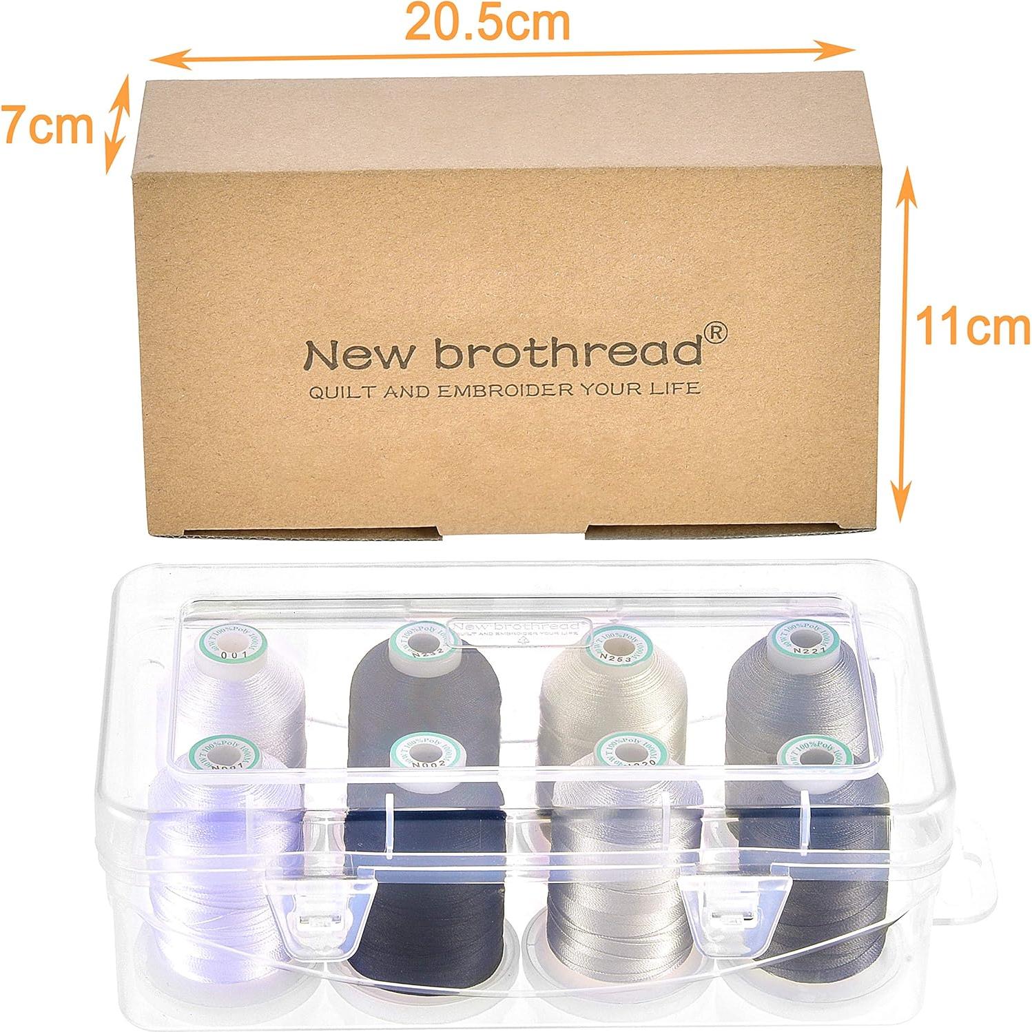 Hilo de Bordar New brothread 8 Bobinas 1000m Poliester