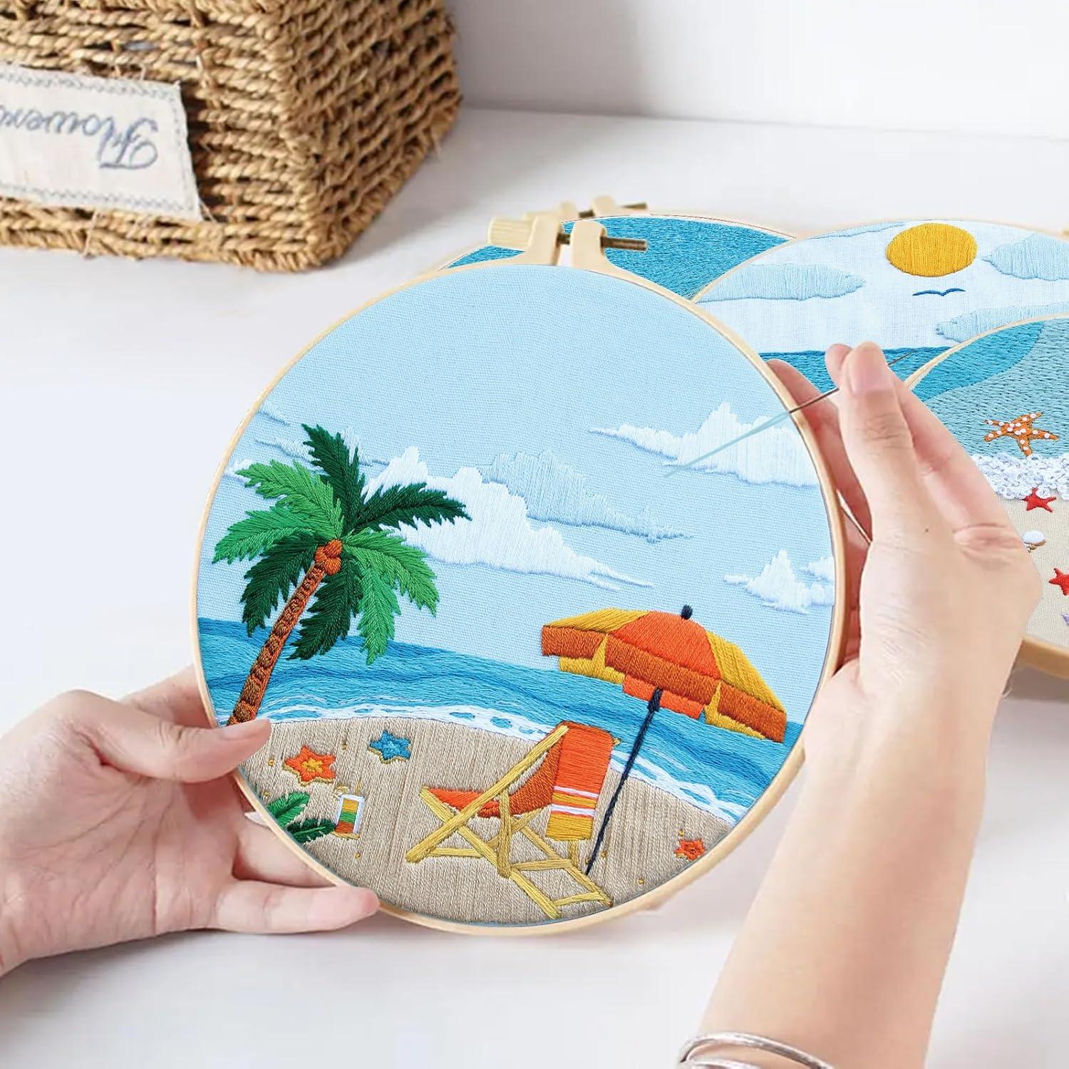 Kit de Bordado Oceánico ElasignShopo para Principiantes 4 Set