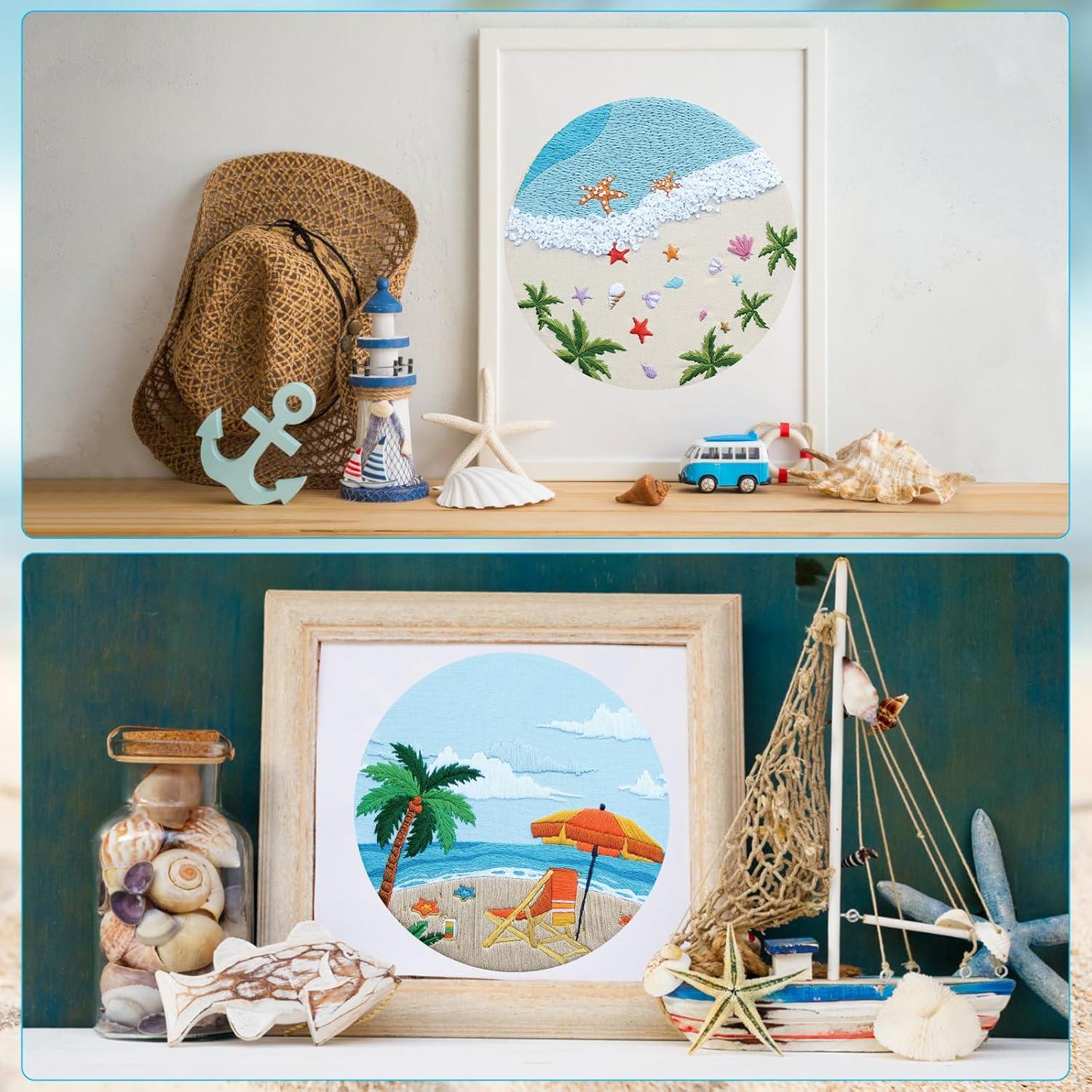 Kit de Bordado Oceánico ElasignShopo para Principiantes 4 Set