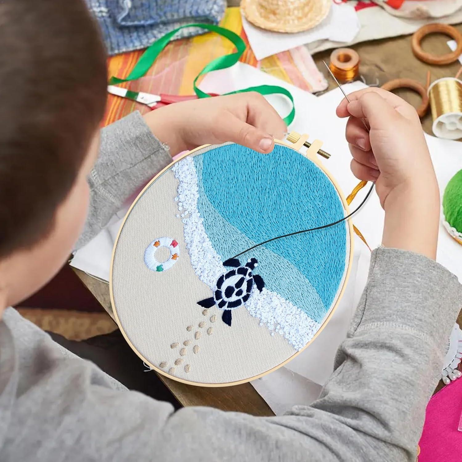 Kit de Bordado Oceánico ElasignShopo para Principiantes 4 Set