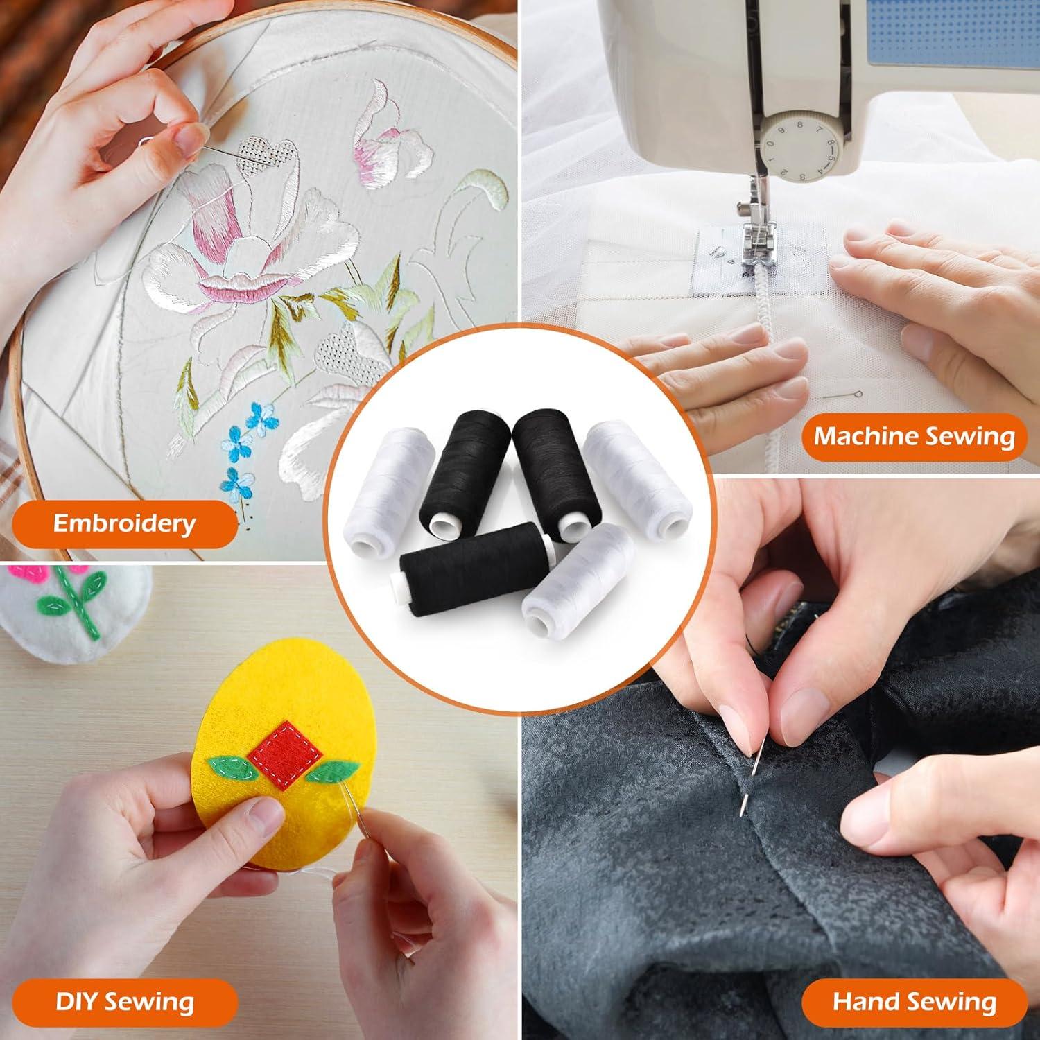 Kit de Hilo de Costura 6 Piezas 400 Yards Poliester Dorbetar