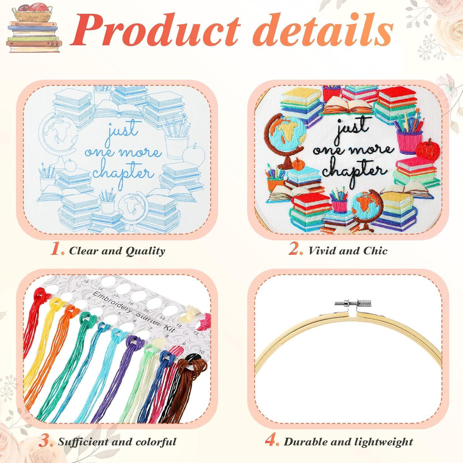 Kit de Bordado Unittype 4 Juegos Punto de Cruz DIY Libros