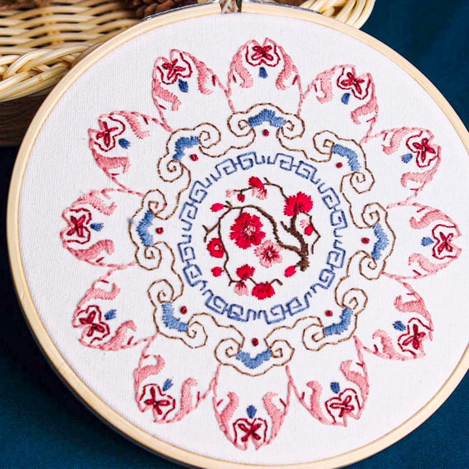 Kit de Bordado Mandala Whaline para Principiantes 4 Piezas