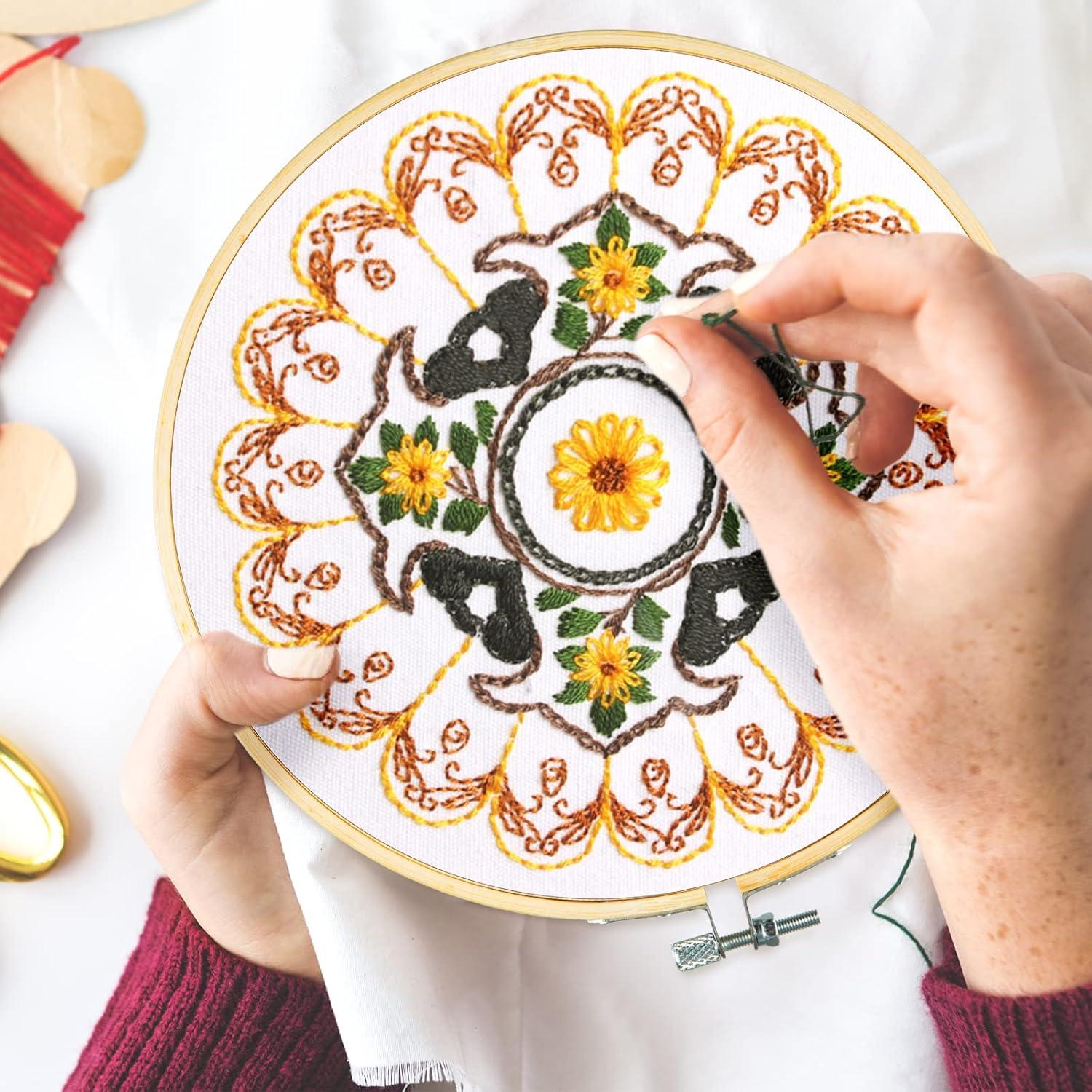 Kit de Bordado Mandala Whaline para Principiantes 4 Piezas