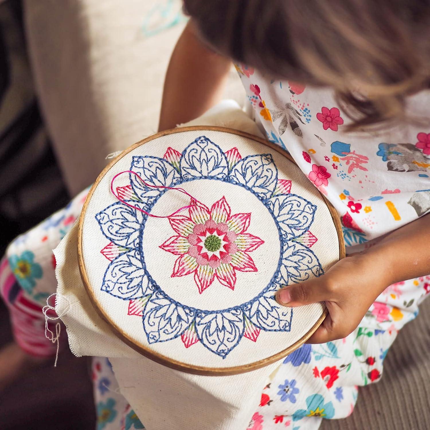 Kit de Bordado Mandala Whaline para Principiantes 4 Piezas