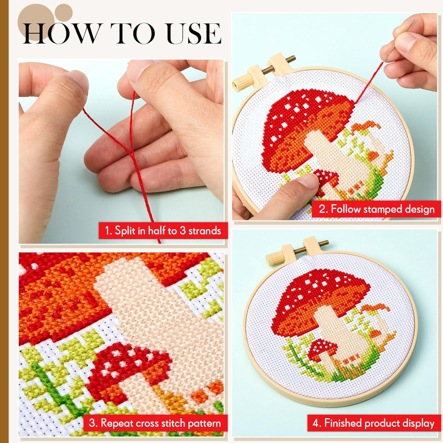 Kit de Bordado Juexica 6 Piezas Setas para Principiantes