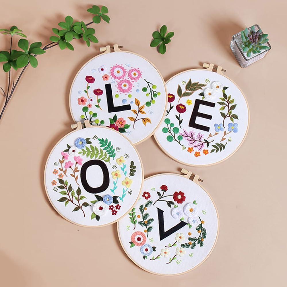 Kit de Bordado Wnddle para Principiantes - 4 Patrones Amor