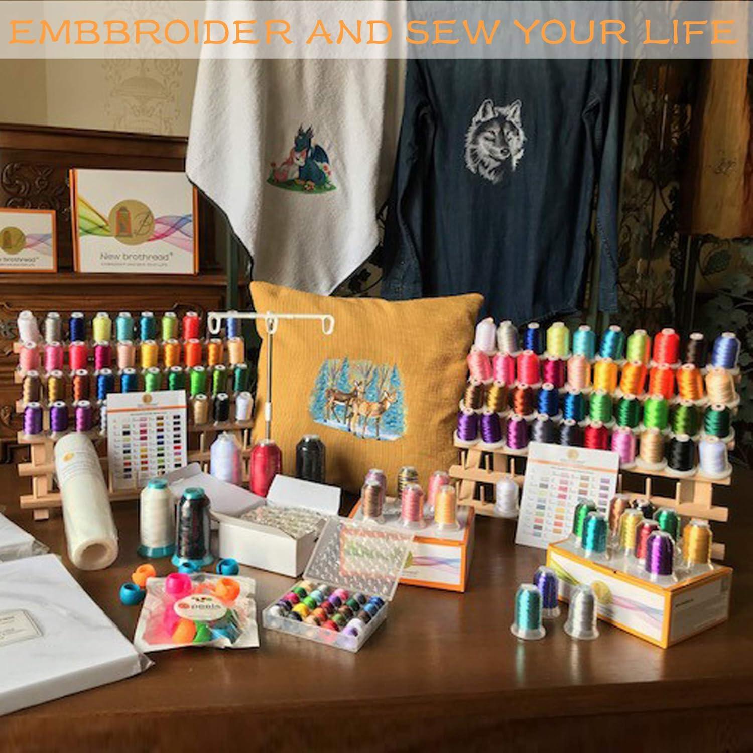 Soporte de Hilos de Madera Nuevo Brothread 2x60 Bobinas