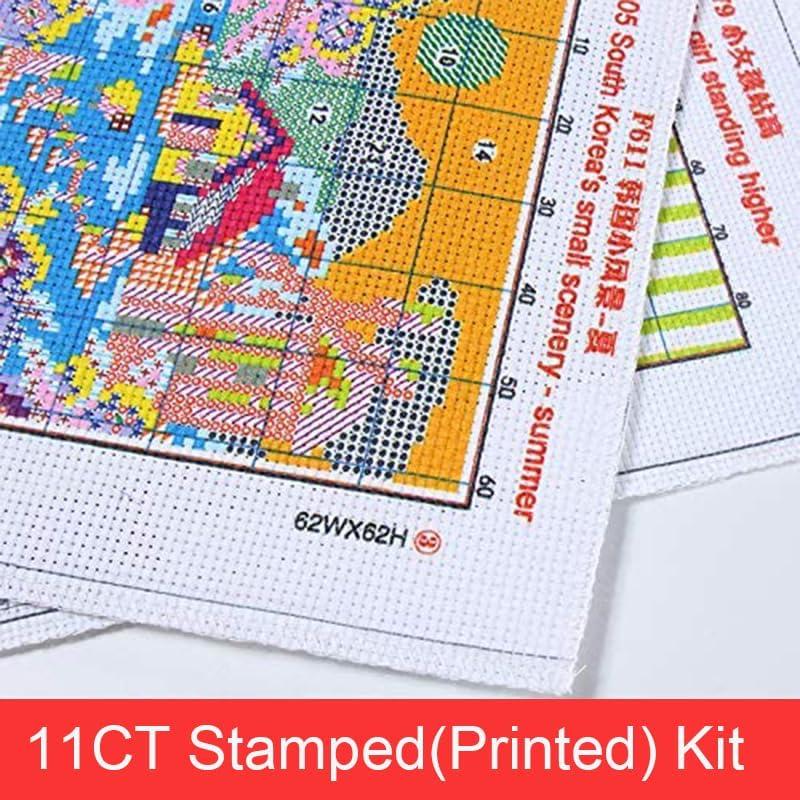 Kit de Bordado a Punto de Cruz Stitchmelody 11CT 52x35cm Pollos