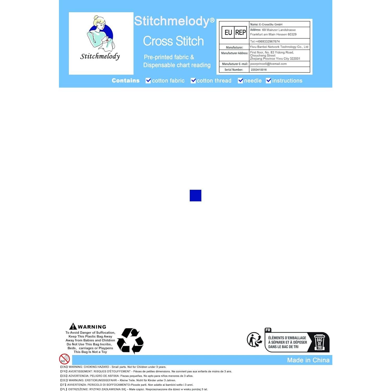 Kit de Bordado a Punto de Cruz Stitchmelody 11CT 52x35cm Pollos